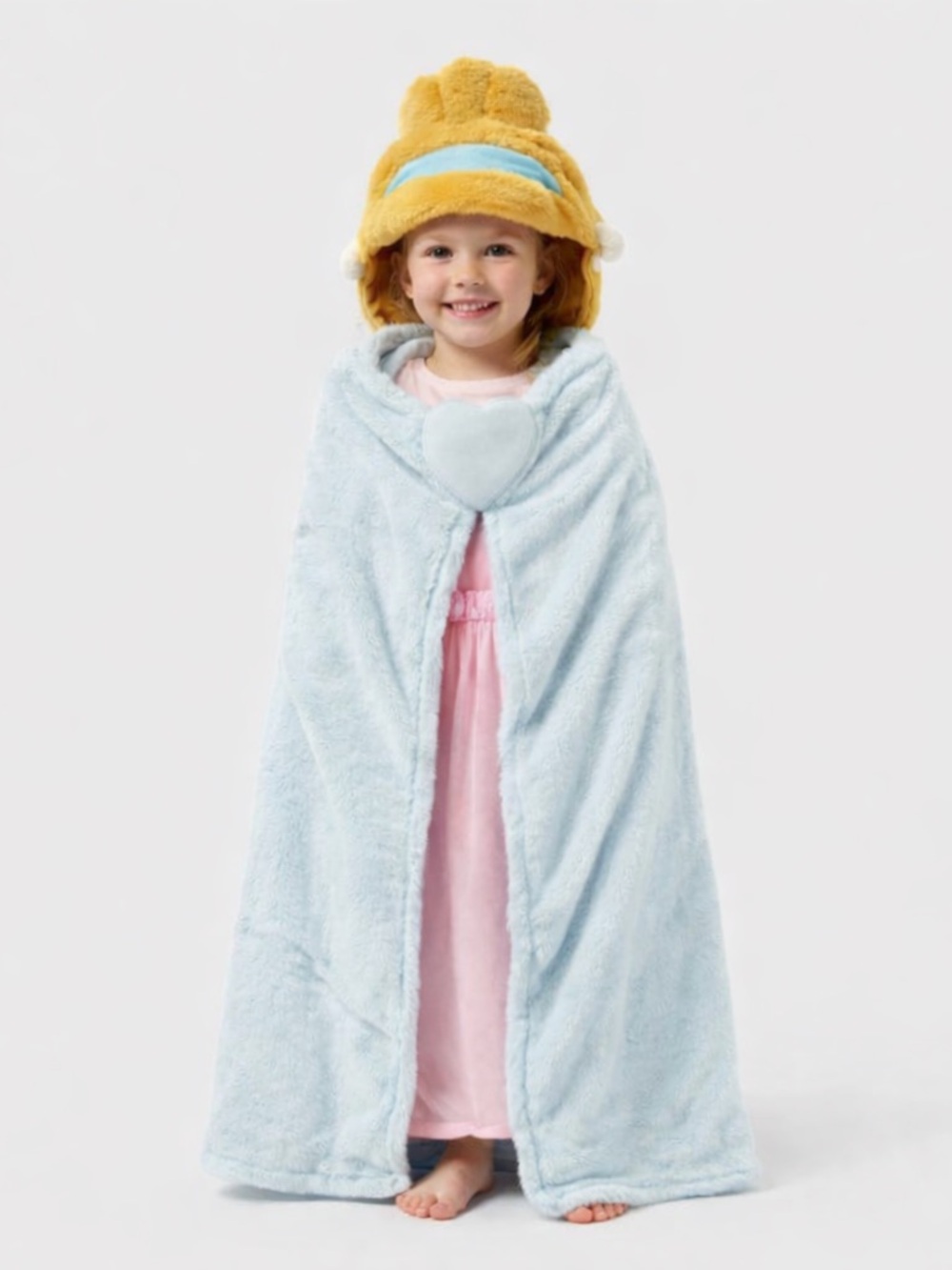 Disney Cinderella Hooded Blanket in Yellow and Light Blue